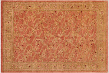 handmade Transitional Kafkaz Chobi Ziegler Peach Green Hand Knotted RECTANGLE 100% WOOL area rug 9 x 12